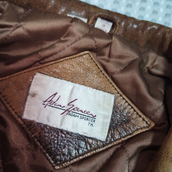 ADAM SPENCER GUC MENS SZ 44 DISTRESSED LEATHER MOTO JACKET - Picture 5 of 14